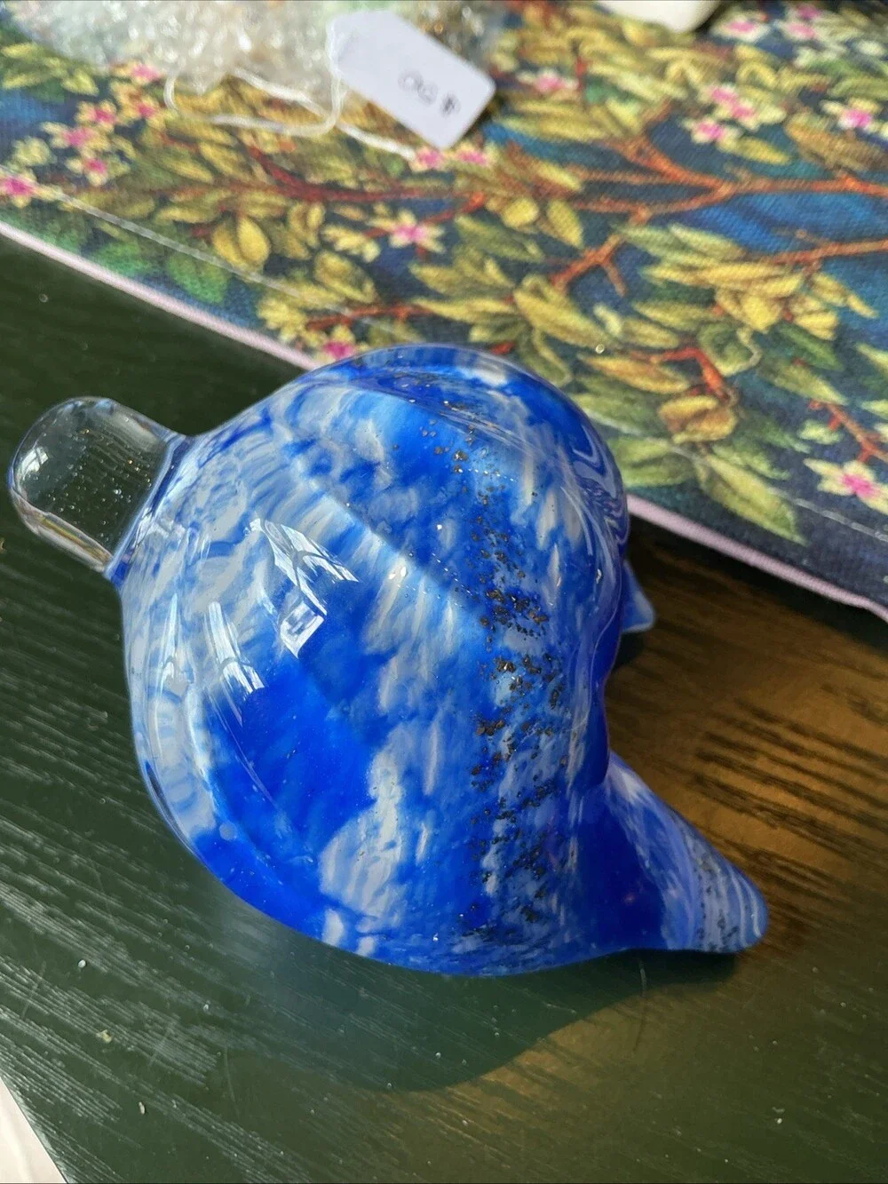 Hand Blown 5.5” Glass Sea Shell Iris Bohemia Art Glass Czech Republic Signed